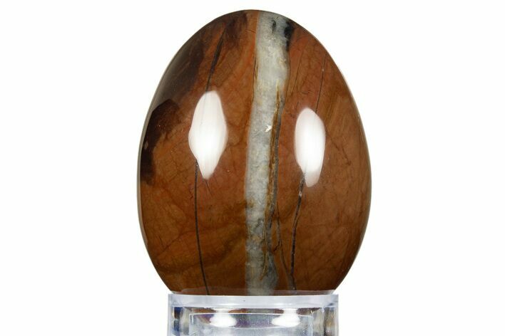 Polished Mahogany Jasper with Quartz Egg - Australia #312676